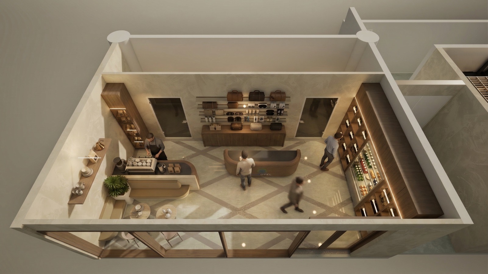 Hubotel retail and hospitality environment